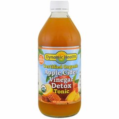 Яблочный уксус органик, Certified Organic Apple Cider Vinegar Detox Tonic, Dynamic Health Laboratories, 473 мл - фото