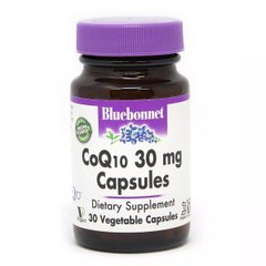 Коэнзим Q10, Bluebonnet Nutrition, 30 мг, 30 вегетарианских капсул - фото