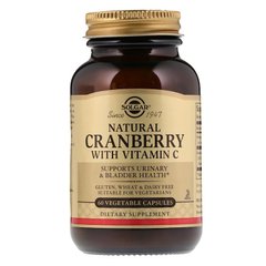 Клюква + витамин С, Cranberry Vitamin C, Solgar, 60 капсул - фото