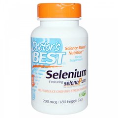 Селен, Selenium, Doctor's Best, 200 мкг, 180 капсул - фото