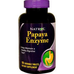 Папаин, Papaya Enzyme, Natrol, 100 таблеток - фото