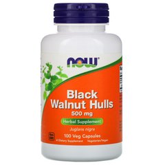 Чорний горіх (Black Walnut), Now Foods, 500 мг, 100 капсул - фото