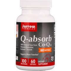 Коензим Q10, Q-absorb, Jarrow Formulas, 100 мг, 60 капсул - фото