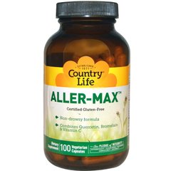 Витамины от аллергии, без глютена, Aller-Max, Country Life, 100 капсул - фото