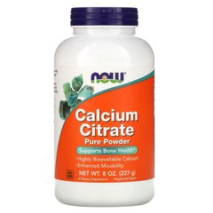 Цитрат кальция (Calcium Citrate), Now Foods, порошок, (227 г) - фото