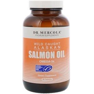 Аляскинский рыбий жир, Salmon Oil, Dr. Mercola, из лосося, 90 капсул - фото