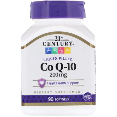 Коензим Q10, Co Q-10, 21st Century, 200 мг, 90 капсул - фото