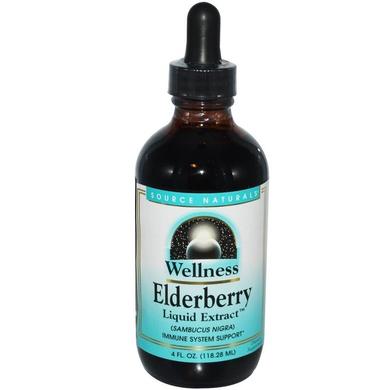 Екстракт чорної бузини, Elderberry, Source Naturals, Wellness, рідкий, 118.28 мл - фото