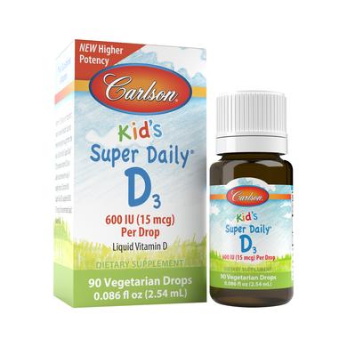 Витамин Д3 для детей, Super Daily D3, Carlson Labs, 400 МЕ, 2.54 мл - фото