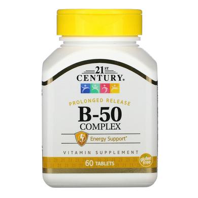 Вітаміни В-50 комплекс, Complex, 21st Century, 60 таблеток - фото