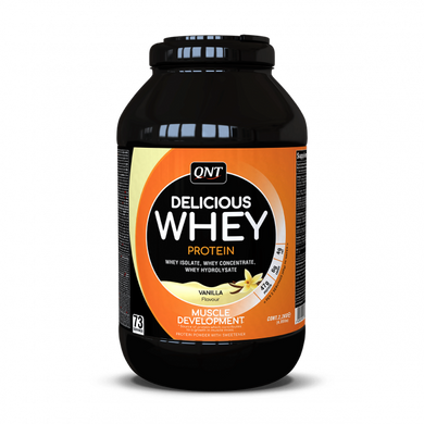 Протеин, Delicious Whey Protein, Qnt, вкус ваниль-крем, 2,2 кг - фото