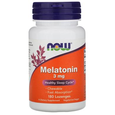 Мелатонін, Melatonin, Now Foods, 3 мг, 180 леденцов - фото