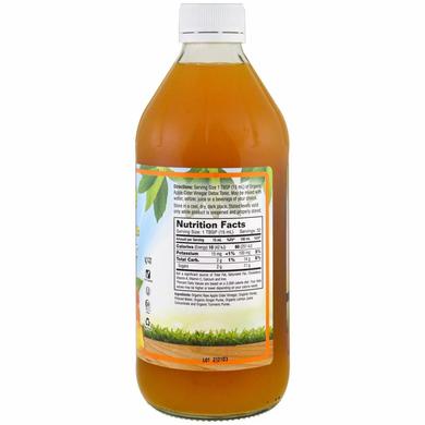 Яблучний оцет органік, Certified Organic Apple Cider Vinegar Detox Tonic, Dynamic Health Laboratories, 473 мл - фото