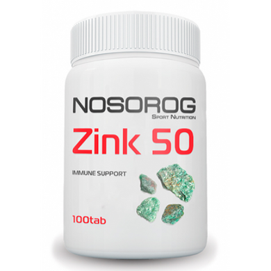 Цинк, Zinc 50, Nosorog, 100 таблеток - фото