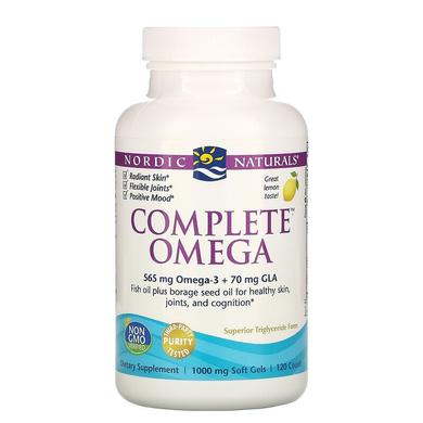 Омега 3 6 9 (лимон), Complete Omega, Nordic Naturals, 1000 мг, 120 капсул - фото