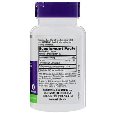 Дегидроэпиандростерон, DHEA, Natrol, 25 мг, 90 таблеток - фото