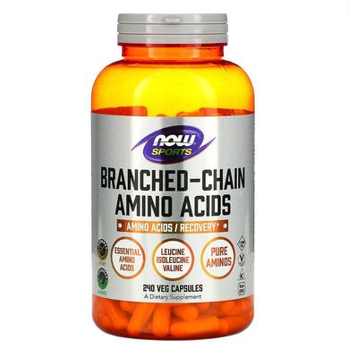 BCAA аминокислоты, Amino Acids, Now Foods, Sports, 240 капсул - фото