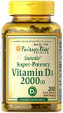 Витамин Д3, Vitamin D3, Puritan's Pride, 2000 МЕ, 200 капсул, фото