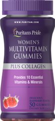 Мультивитамины для женщин плюс коллаген, Women's Multivitamin, Puritan's Pride, 50 жевательных конфет - фото