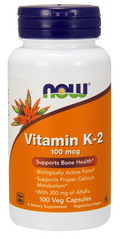 Витамин К-2, Vitamin K-2, Now Foods, 100 мкг, 100 капсул - фото