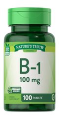 Тиамин, B-1, 100 мг, Nature's Truth, 100 таблеток - фото