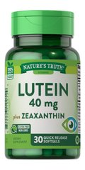 Лютеїн плюс зеаксантин, Lutein plus Zeaxanthin, Nature's Truth, 40 мг, 30 гелевих капсул - фото