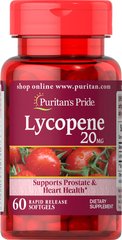 Ликопен, Lycopene, Puritan's Pride, 20 мг, 60 капсул - фото