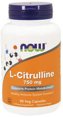 Цитруллин, L-Citrulline, Now Foods, 750 мг, 90 капсул - фото