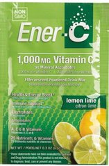 Витаминный напиток для повышения иммунитета, вкус лимона и лайма, Vitamin C, Ener-C, 1 пакетик - фото