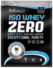 Сывороточный протеин, Iso whey zero lact free, латте, BioTech USA, 25 г - фото