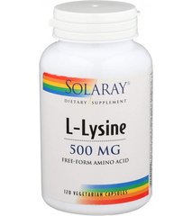 Лизин, L-Lysine, Solaray, 500 мг, 120 вегетарианских капсул - фото