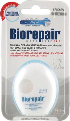 Відбілююча зубна нитка-флос з гідроксиапатитом та кополімером PVP, Expanding Floss, Biorepair, 30 м - фото