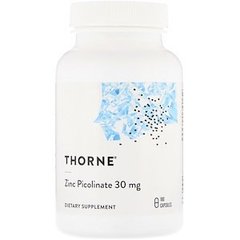 Пиколинат цинка усиленный, Zinc Picolinate, Thorne Research, 30 мг, 180 капсул - фото