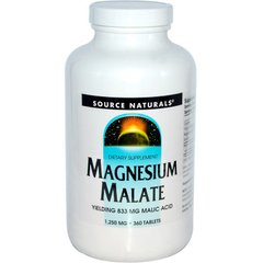 Магний малат, Magnesium Malate, Source Naturals, 1250 мг, 360 таблеток - фото