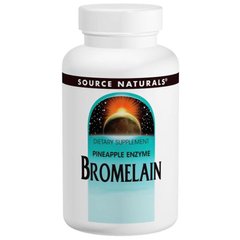 Бромелайн 2000 ГДУ / г, Bromelain, Source Naturals, 500 мг, 60 капсул - фото