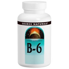 Витамин В6, Vitamin B-6, Source Naturals, 100 мг, 100 таблеток - фото