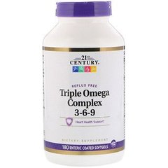 Омега 3 6 9, Triple Omega Complex 3-6-9, 21st Century, 180 капсул - фото