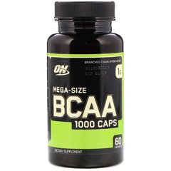 Аминокислоты BCAA 1000, Optimum Nutrition, 60 капсул - фото
