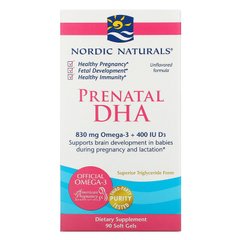 Рыбий жир для беременных, Prenatal DHA, Nordic Naturals, 500 мг, 90 капсул - фото