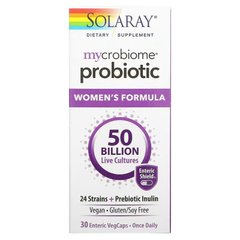 Пробиотики для женщин, Mycrobiome Probiotic, Solaray, 30 капсул - фото