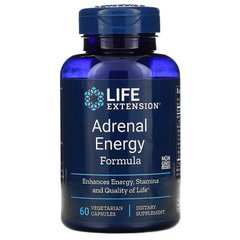 Поддержка надпочечников, Adrenal Energy Formula, Life Extension, 60 вегетарианских капсул - фото