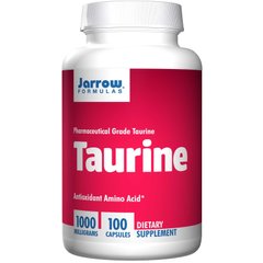 Таурин, Taurine, Jarrow Formulas, 1000 мг, 100 капсул - фото