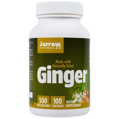 Корень имбиря (Ginger), Jarrow Formulas, 500 мг, 100 капсул - фото