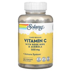 Вітамін С, Timed Release Vitamin C, Solaray, 500 мг, 250 капсул - фото