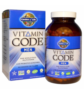 Вітаміни для чоловіків, Vitamin Code Men, Garden of Life, 240 капсул - фото