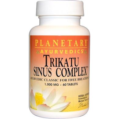 Комплекс для вільного дихання, Trikatu Sinus, Planetary Herbals, Аюрведік, 1000 мг, 60 таблеток - фото