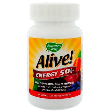Витамины после 50, Energy 50+, Multivitamin-Multimineral, Nature's Way, Alive! 60 таблеток - фото