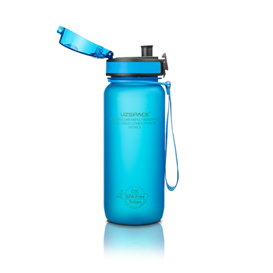 Пляшка для води, блакитна, UZspace, 650 мл - фото