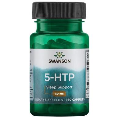 5-НТР (L-5 гідрокситриптофан), Swanson, 50 мг, 60 капсул - фото