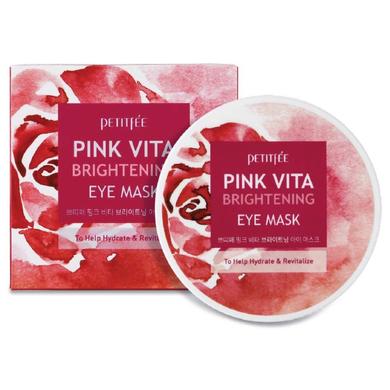 Осветляющие патчи для глаз на основе эссенции розовой воды, Pink Vita Brightening Eye Mask, Petitfee, 60 шт - фото